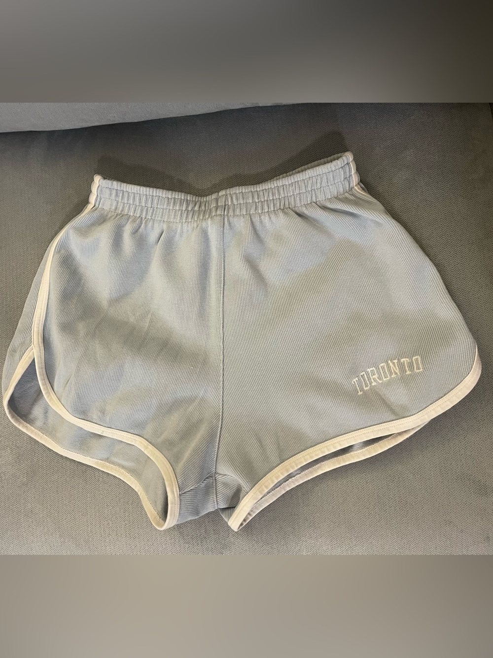 Brandy Melville light blue Lisette Athletic Shorts with White Trim